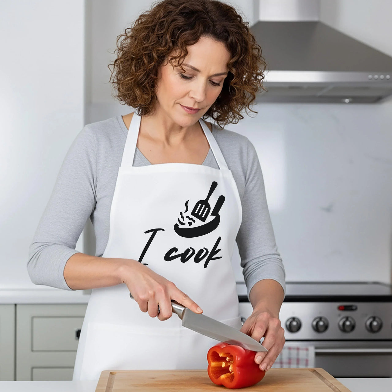 Personalised Couple Aprons - Matching His and Hers Adjustable Neck Strap Apron