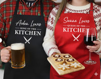 Matching Couples Aprons – His And Hers Adjustable Fit | Personalised Kitchen Gift