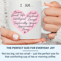 Positive Affirmations Mug – Motivational Ceramic Tea Cup | Self Care Gift