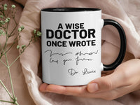 Wise Doctor Quote Mug - Personalised Surname Medical Gift - Inspirational Doctor Appreciation Keepsake