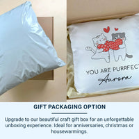 Personalised Cat Cushion – Custom Name Cushion | Romantic Cat Pillow Gift DENMARY