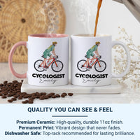 Cycologist Personalised Mug – Funny Cycling Gift – Custom Name Bike Design for Cyclists, Commuters and Weekend Riders