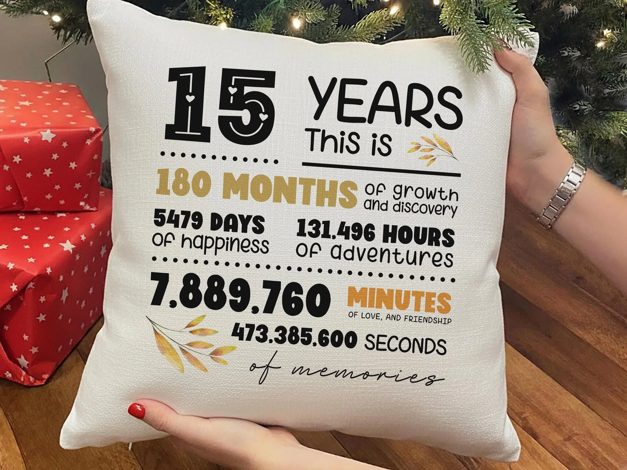 Personalised 15th Anniversary Cushion - Years of Memories Milestone Keepsake