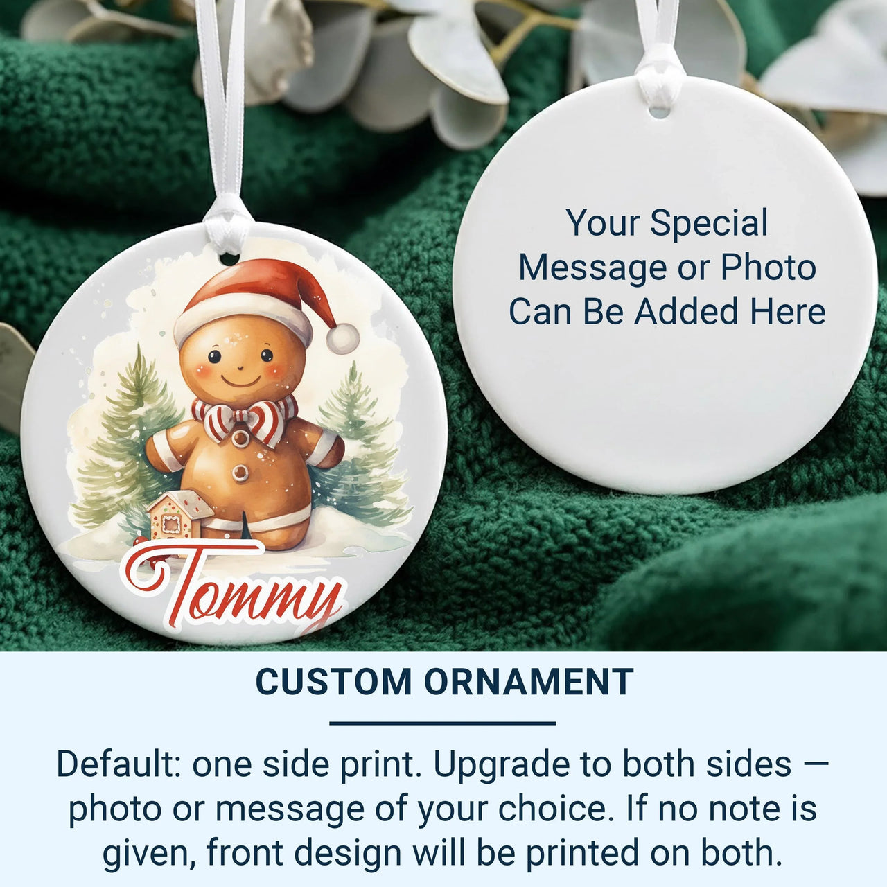Gingerbread Santa Ornament - Festive Keepsake with Name for Christmas Tree
