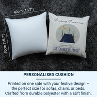 Personalised Family Camping Cushion - Outdoor Adventure Keepsake with Tent & Stars