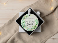 Retirement Floral Ornament - Elegant Wreath Keepsake with Name & Message