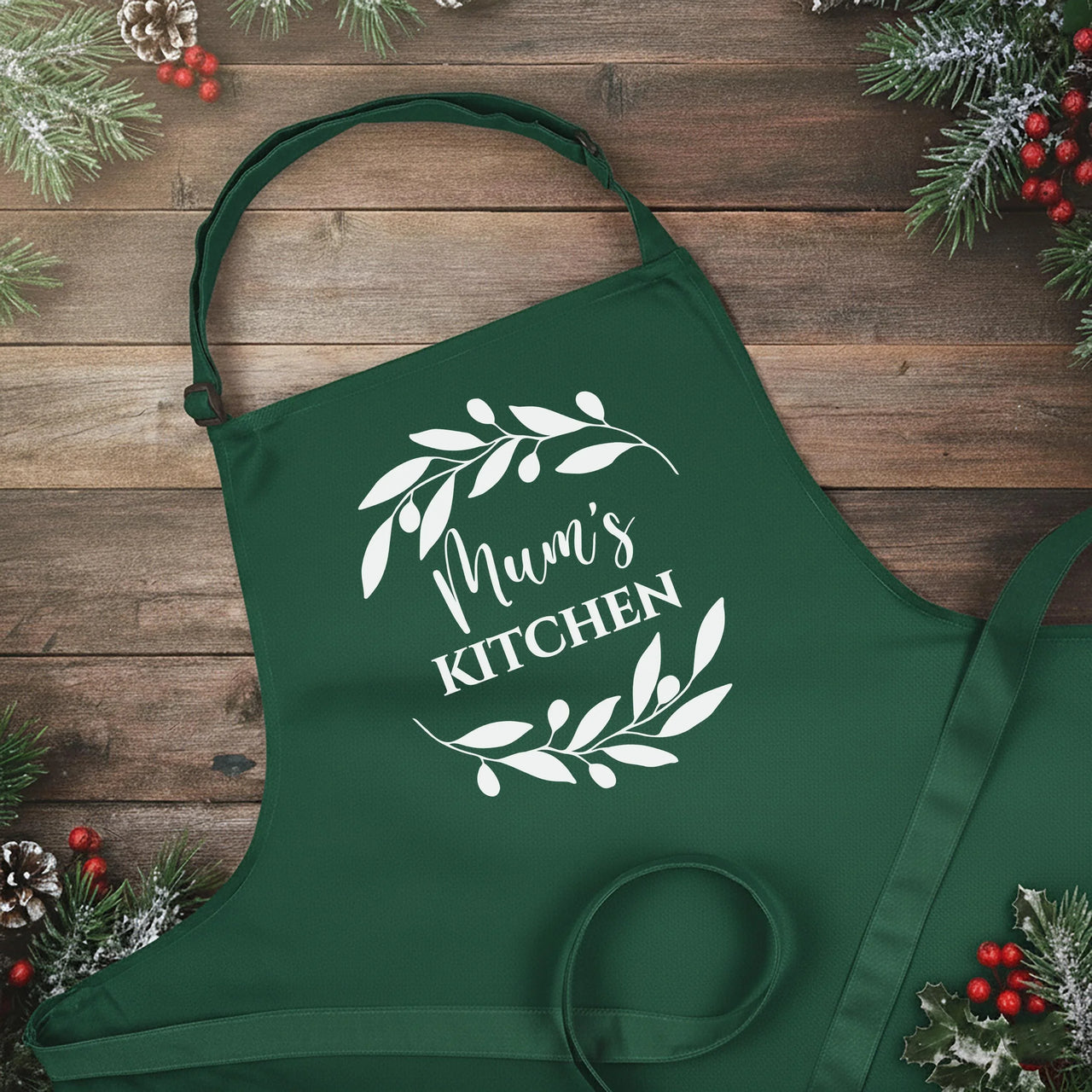 Personalised Baking Apron - Custom Name, One Size Adjustable Cotton Blend Gift