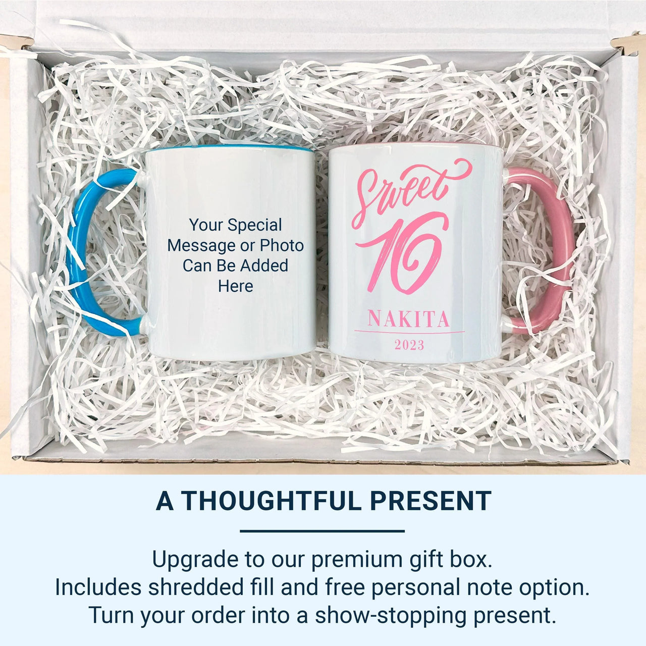 Sweet 16 Personalised Mug – Name and Year in Elegant Script – Sixteenth Birthday Morning Surprise and Milestone Keepsake