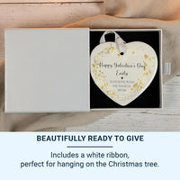 Galentine Day Heart Ornament - Floral Bestie Keepsake with Names & Message