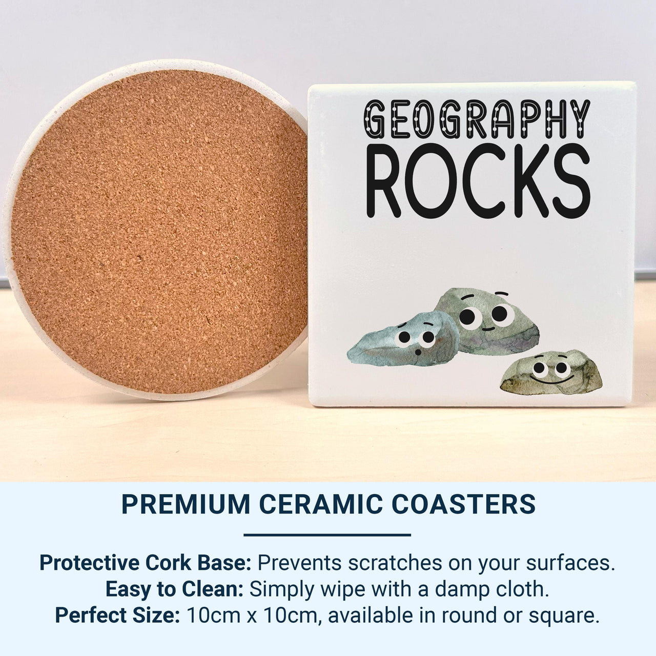 Geography Rocks Teacher Mug - Funny Subject Gift with Smiling “Rocks” - End of Term Thank-You and Staffroom Laughs
