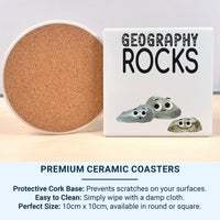 Geography Rocks Teacher Mug - Funny Subject Gift with Smiling “Rocks” - End of Term Thank-You and Staffroom Laughs