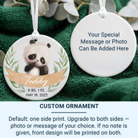 Panda Baby Birth Stats Ornament - Newborn Keepsake with Name, Date & Weight for Nursery