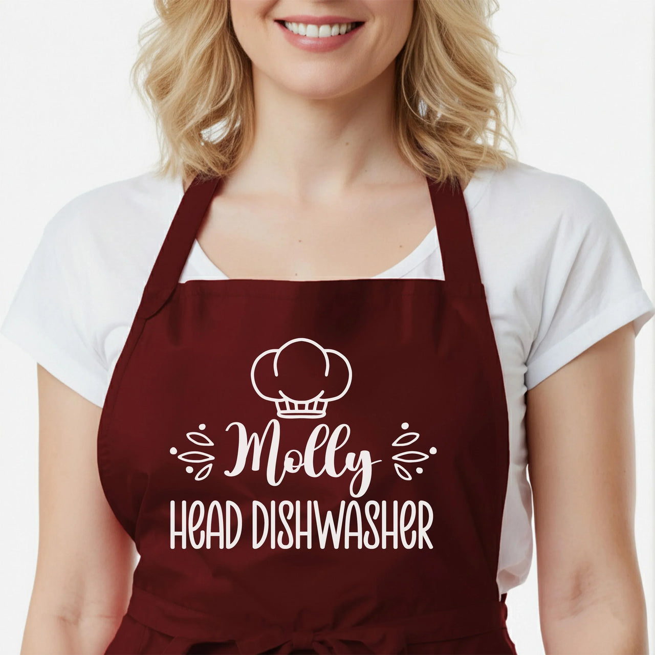 Personalised Couple Aprons - Head Chef & Dishwasher Funny Chef Apron Set