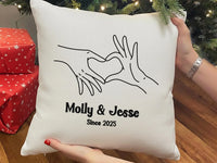 Personalised Heart Cushion – Romantic Couple Gift With Custom Names & Year
