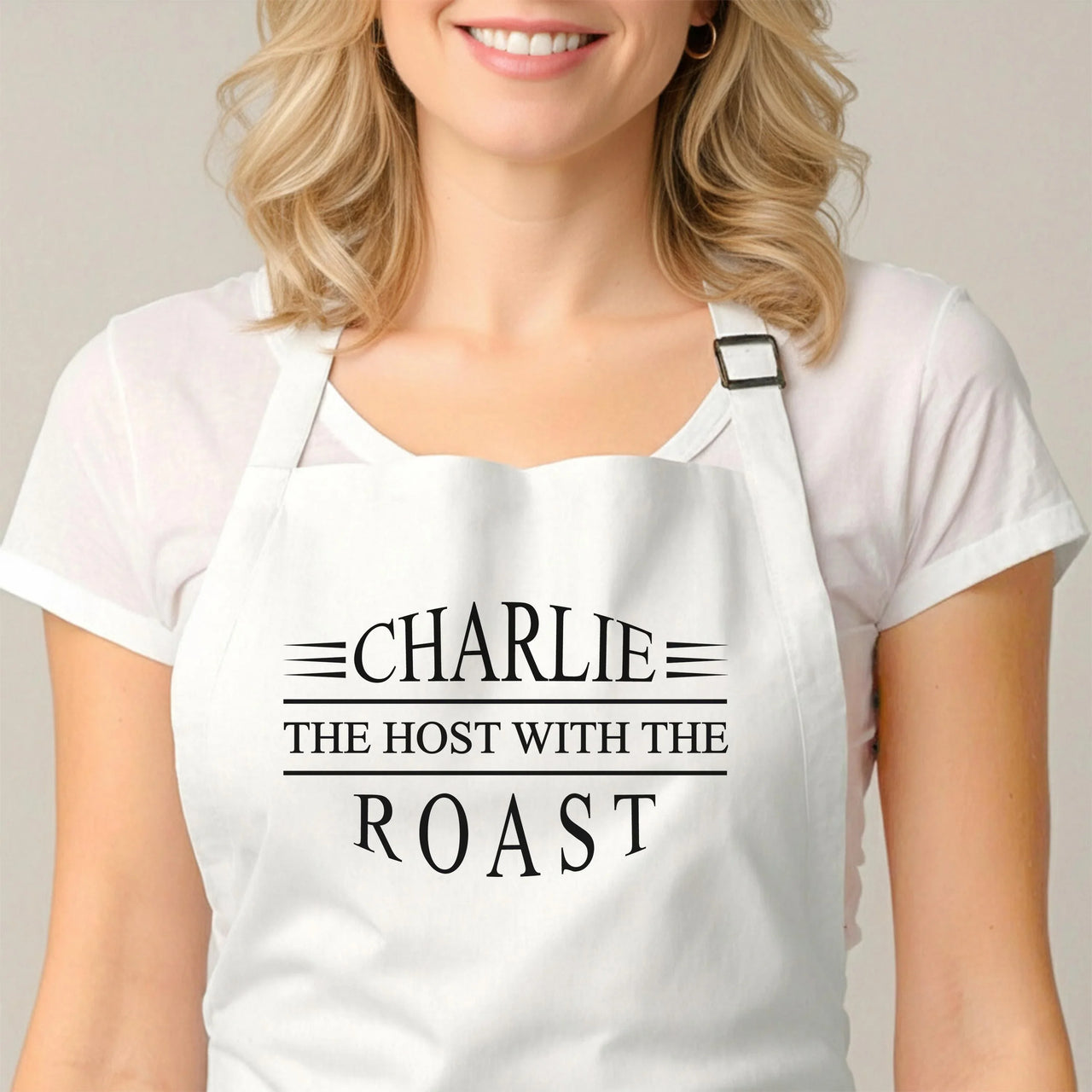 Personalised Holiday Apron - Custom Name & Funny Christmas Quote, Durable Cotton Blend