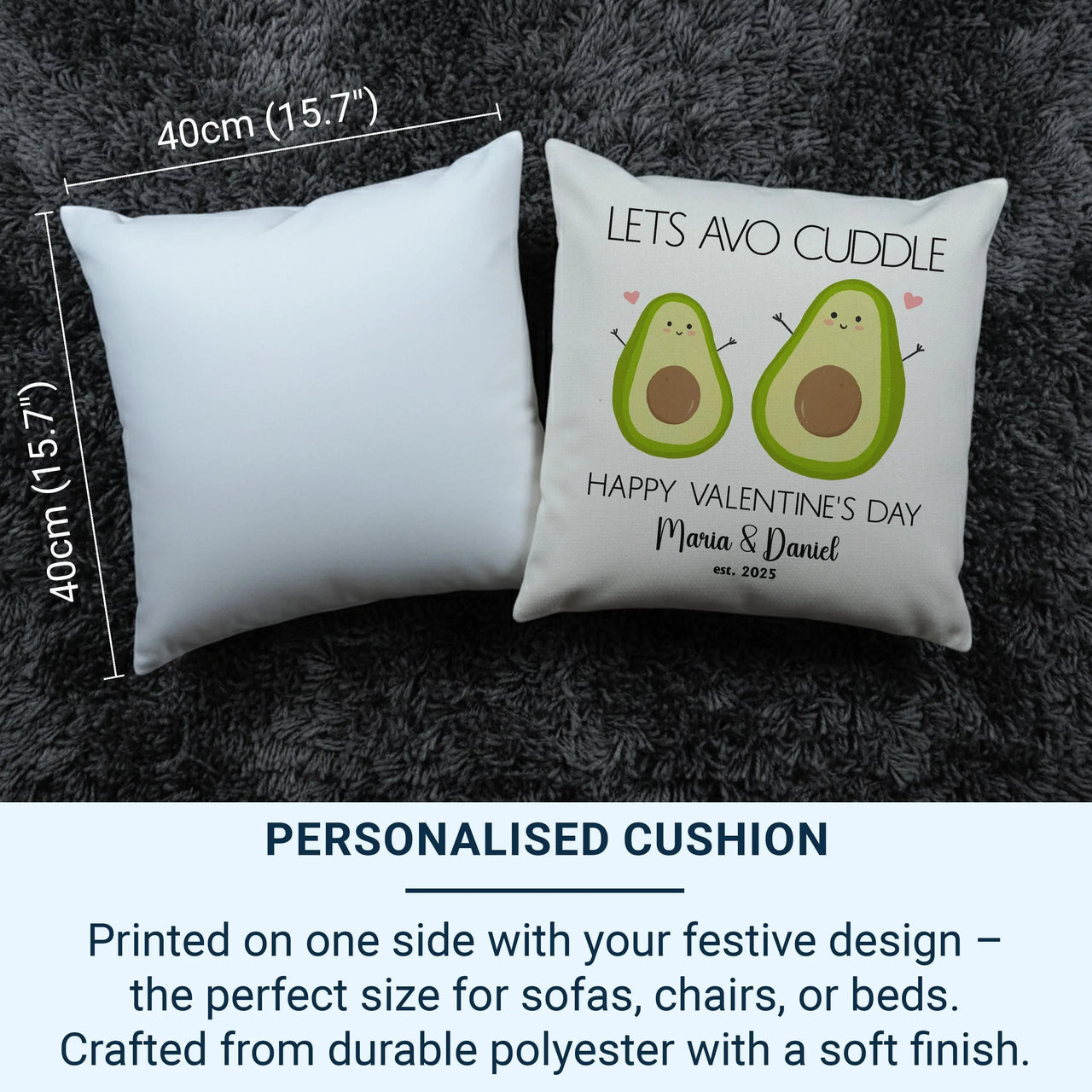 Personalised Avocado Cushion – Custom Name Pillow | Playful Pun Cushion Gift DENMARY