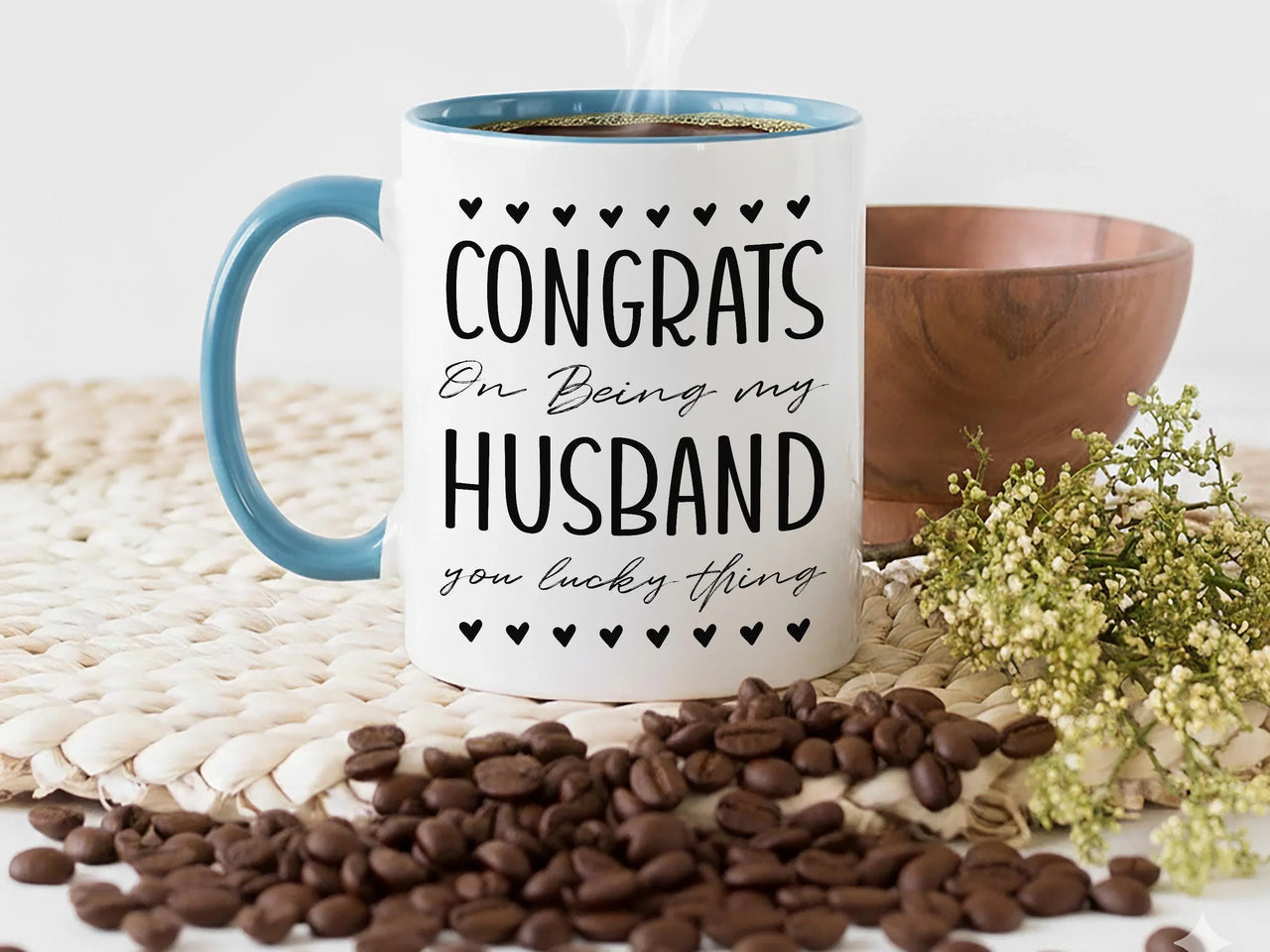 Funny Husband Mug – Romantic Anniversary Gift | Ceramic Coffee Cup with Heart Design
