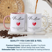 Personalised Valentine’s Mug – Custom Names, Heart Motif and Message – Romantic Gift for Couples and Anniversaries