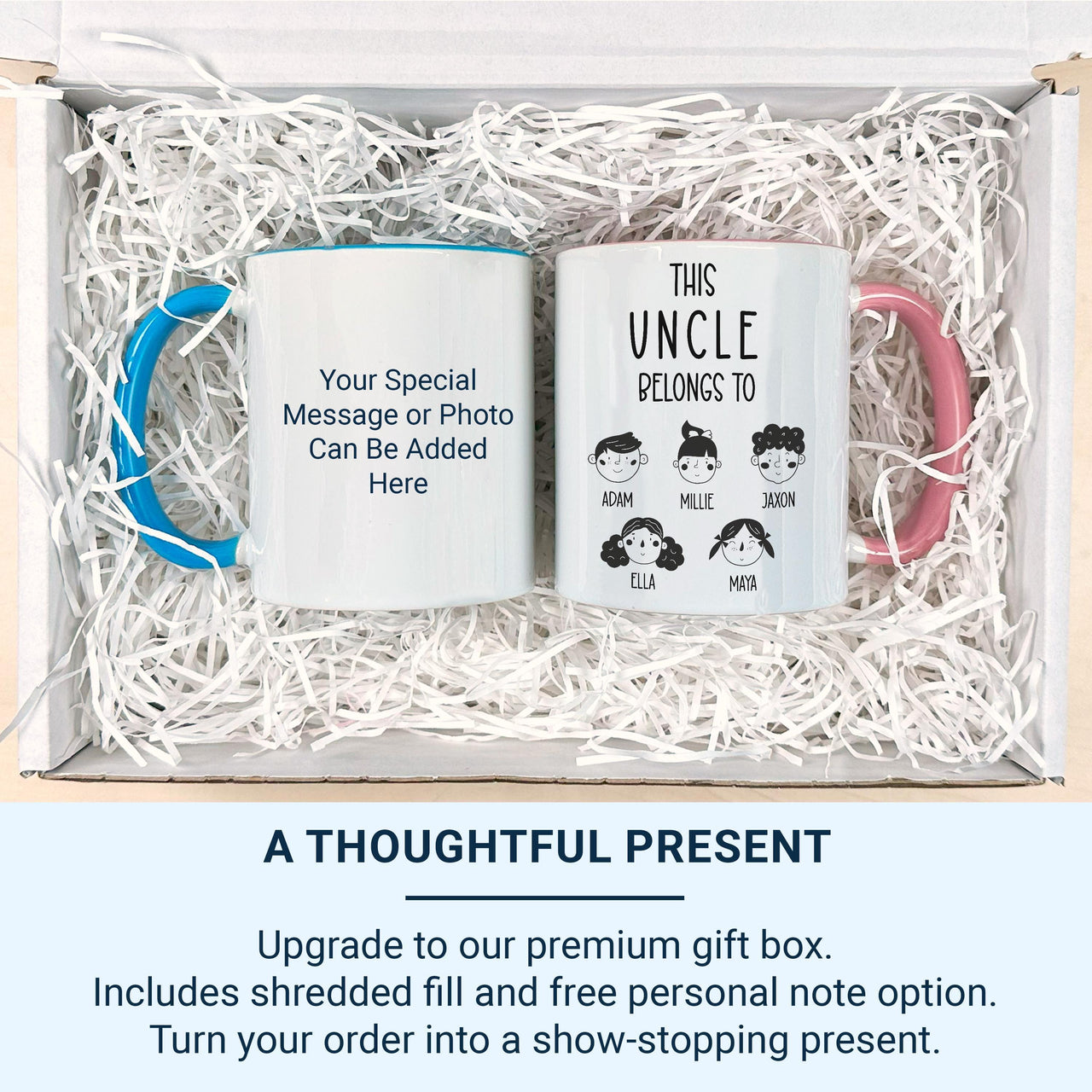 This Uncle Belongs To… Mug – Personalised Kids’ Names and Faces – Niece/Nephew Thank_You, Birthday and Christmas Gift
