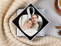 Customisable Love Heart Photo Ceramic Ornament - A Romantic Anniversary Gift for Couples