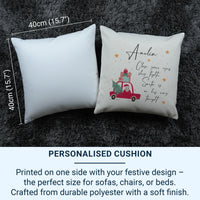 Personalised Santa Cushion – Custom Name Christmas Car Cushion | Plush Holiday Pillow
