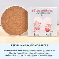 Personalised Mum Mug – Custom Mother Mug with Kids’ Names, Floral Design & Hearts