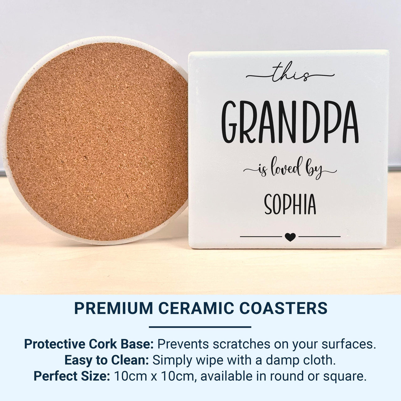 This Grandpa Is Loved By… Mug - Personalised Grandchild Name and Heart Icon - Grandad Birthday, Father’s Day and Christmas Keepsake