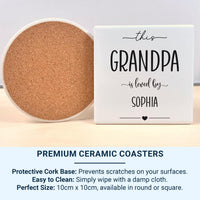This Grandpa Is Loved By… Mug - Personalised Grandchild Name and Heart Icon - Grandad Birthday, Father’s Day and Christmas Keepsake