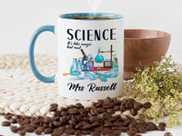 Science: It’s Like Magic but Real - Personalised Teacher Mug with Surname - End of Term, Lab Hero and Subject Thank-You Gift