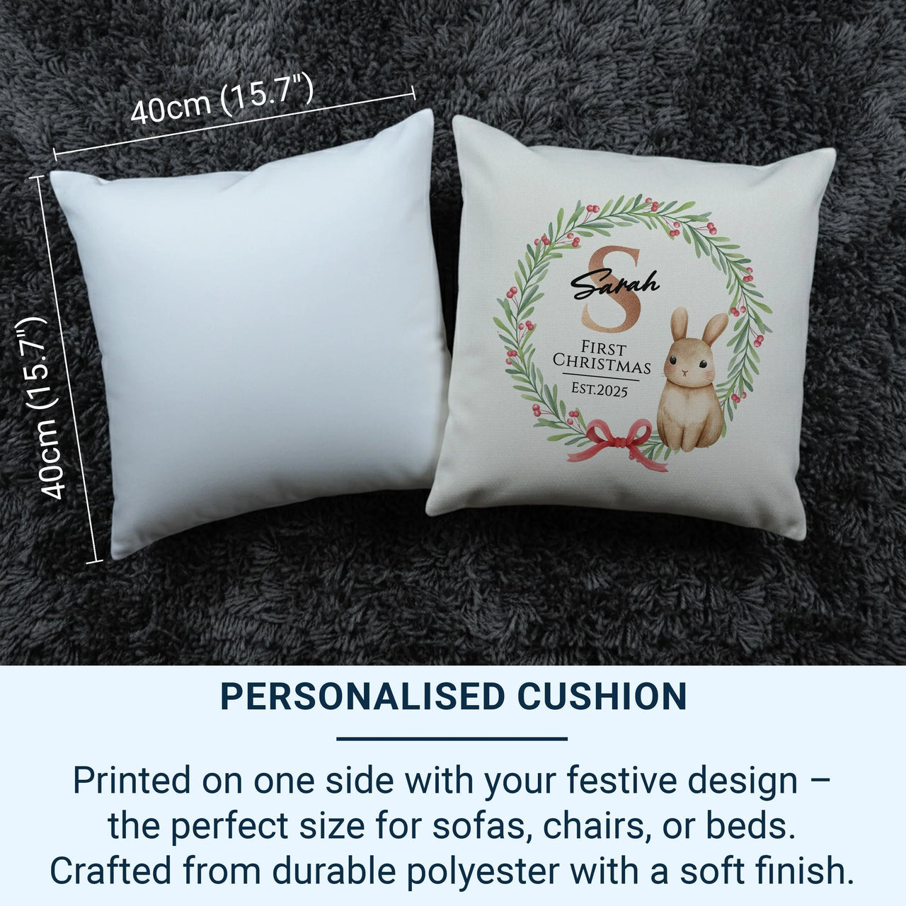 Personalised Baby Cushion - Soft Touch Cushion Cover | Custom Nursery Pillow