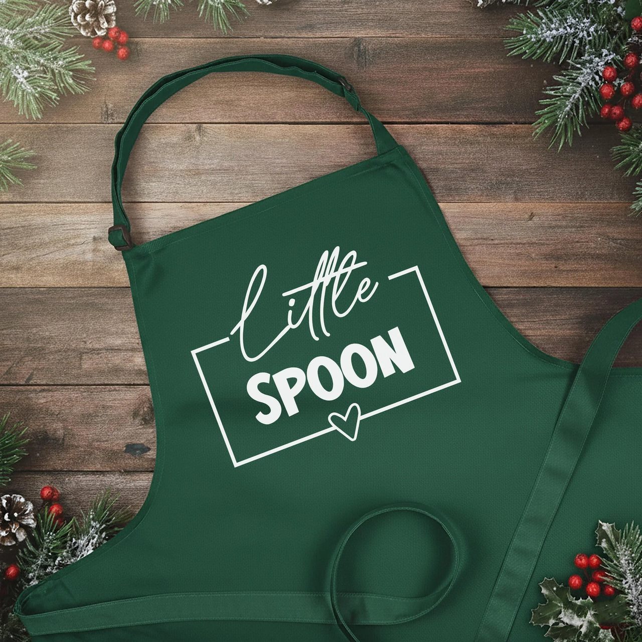 Couples Aprons Set – Matching Big Spoon Little Spoon Kitchen Aprons With Adjustable Neck Strap
