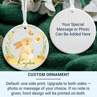 Easter Bunny Ornament 2025 - Watercolour Butterfly Keepsake with Name & Year