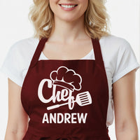 Personalized Kitchen Apron - Custom Chef Apron With Adjustable Neck Strap & Glitter Design