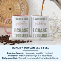 I Chase Toddlers Mug – Funny Parent Gift for Mums and Dads – Real Workout Joke for Nursery Runs and School Mornings