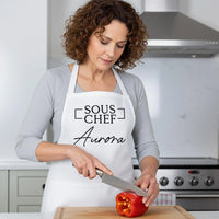 Matching Couple Aprons – Personalised Metallic & Glitter Print Kitchen Gift Set