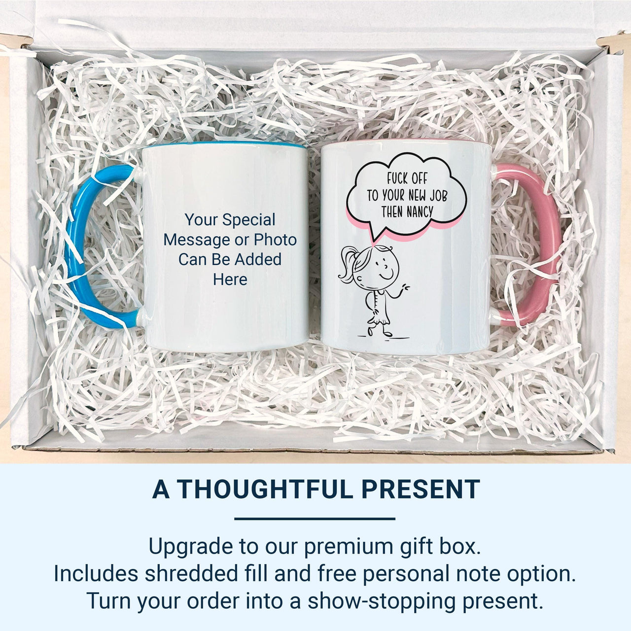 Funny Rude Leaving Gift Mug – “F*** Off to Your New Job Then” – Office Farewell, Colleague Goodbye and New Role Banter