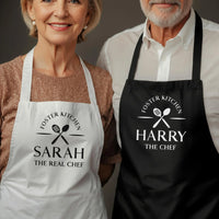 His And Hers Aprons - Custom Couple Aprons Set With Adjustable Neck Strap