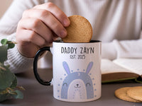 New Daddy Mug – Personalised Name and EST. 2025 – Cute Character Design for Baby Shower and First Father’s Day
