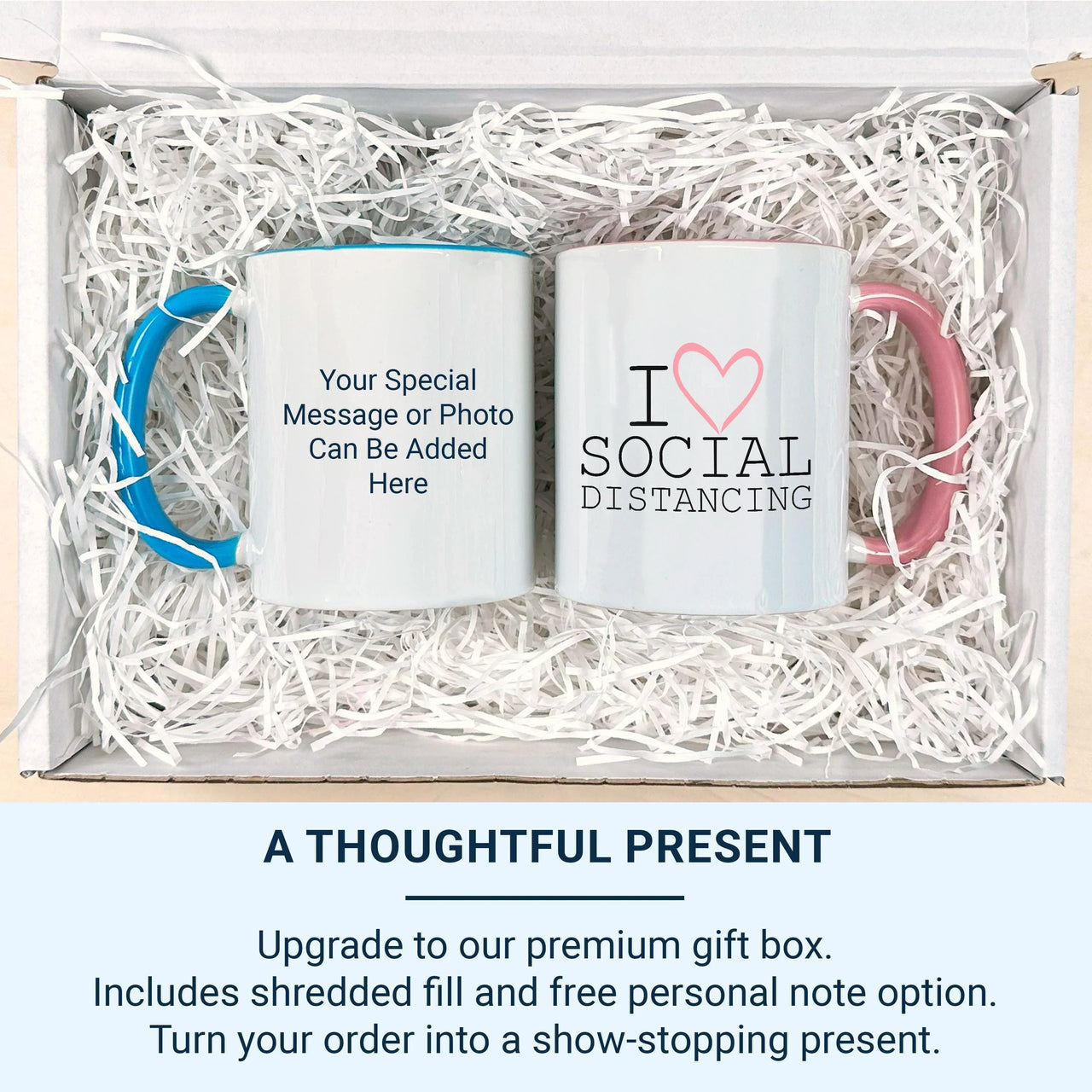 Funny Social Distancing Mug _ Introvert Humour Gift with Heart Design