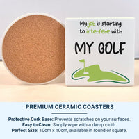 My Job Interfering With Golf Mug – Funny Golfer Gift – Humour Cup for Golf Lovers, Tee Time and Retirement