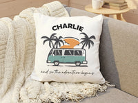 Retro Van Cushion - Personalised Campervan Pillow | Travel Keepsake Gift DENMARY