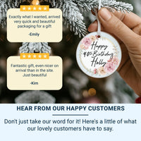 40th Birthday Ornament - Floral Keepsake with Name for Milestone Celebration