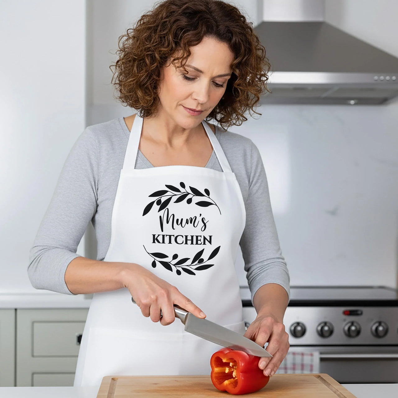 Personalised Baking Apron - Custom Name, One Size Adjustable Cotton Blend Gift