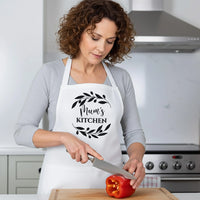 Personalised Baking Apron - Custom Name, One Size Adjustable Cotton Blend Gift