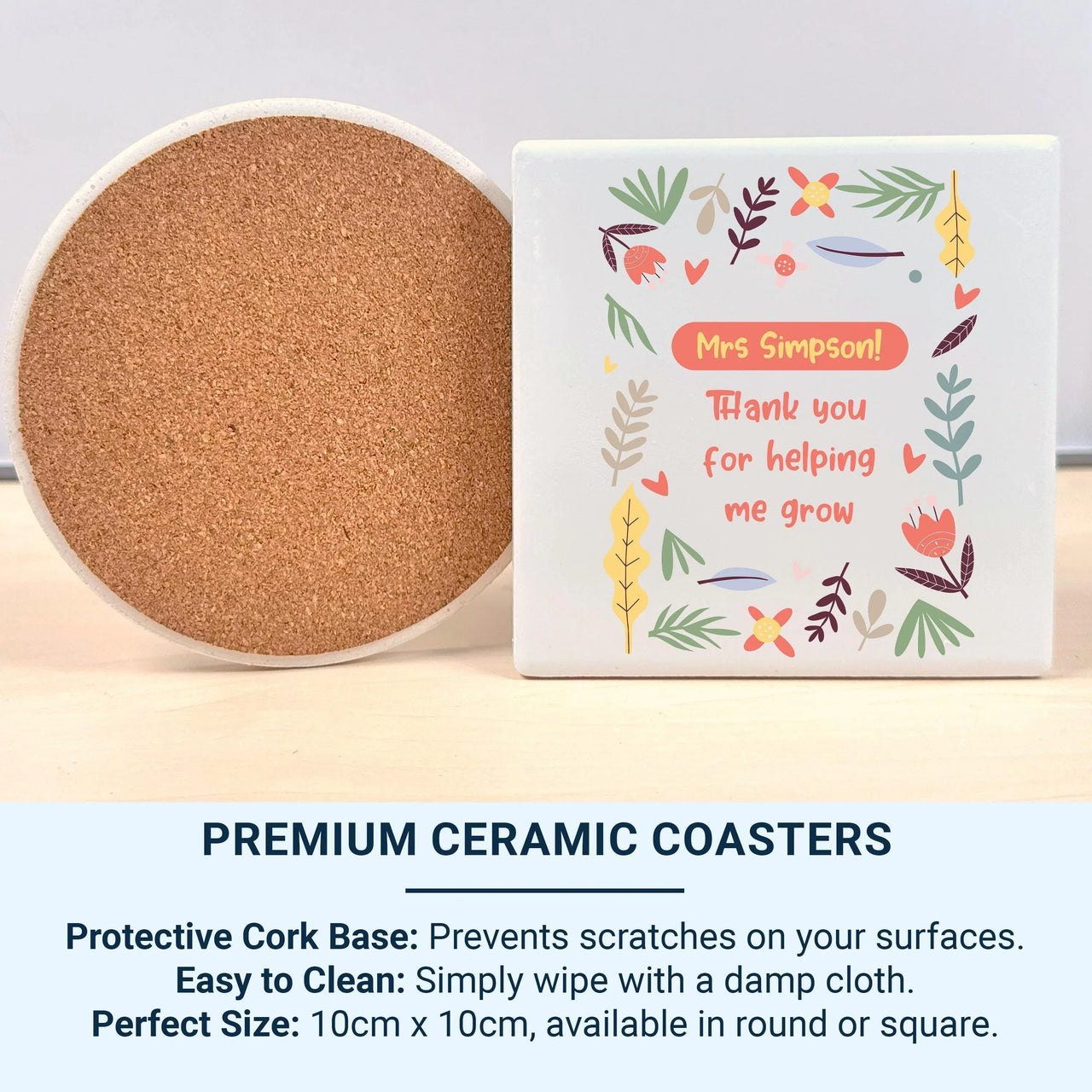 Personalised Teacher Mug – Floral Thank You Teacher Appreciation Gift – Custom Keepsake