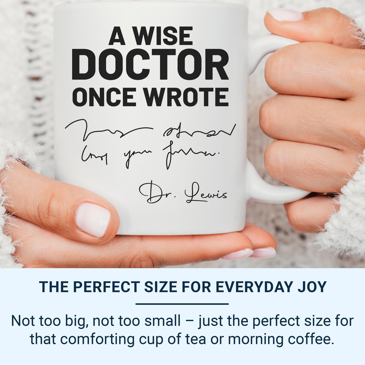 Wise Doctor Quote Mug - Personalised Surname Medical Gift - Inspirational Doctor Appreciation Keepsake