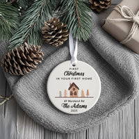 First Christmas Bauble - Personalised Ceramic New Home Ornament | Unique Keepsake Gift