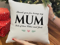 Personalised Mum Cushion – Floral Cushion Cover With Custom Name Pillow Gift DENMARY