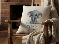 Personalised Elephant Cushion – Durable Printed Cushion With Custom Name Pillow