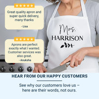 Personalised Couples Apron – Custom Mr And Mrs Kitchen Apron With Adjustable Neck Strap